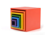 **Pre-order (Ships in 2-3 Weeks)**6-Piece Primary Color Rainbow Wooden Nesting Box Set
