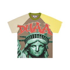 DUAA Liberty Statue Rhinestone Washed Graphic T-Shirt
