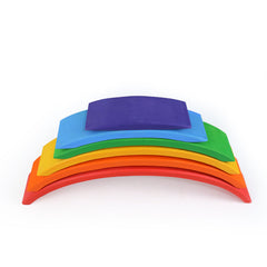 **Pre-order (Ships in 2-3 Weeks)**6 Pcs Wooden Rainbow Bridge Stacking Building Blocks