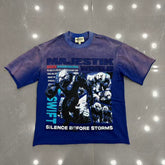 MAJESTIK Washed Rhinestone Portrait T-Shirt