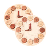 **Pre-order (Ships in 1-2 Weeks)**Wooden Cognitive Learning Clock – Dual-Sided Time Recognition Toy with Roman and Arabic Numerals