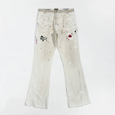 GALLERY DEPT. PAINTED CARPENTER FLARE Dirty White Splash Ink Woodworking Jeans