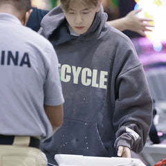 KANYE Quan Shunrong, same model GALLERY DEPT 90'S RECYCLE, splashed ink, washed and made old hoodies and hoodies