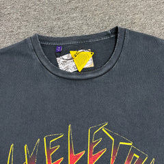 Gallery Depot Skeleton Beach Tee Washed and Used Skull Printed Short Sleeve T-shirt