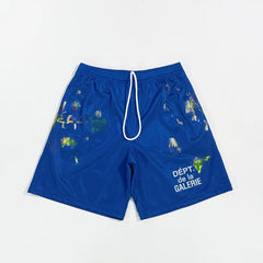 GALLERY DEPT Color Inkjet Hand drawn Splash Ink Graffiti Mesh American High Street Loose Shorts