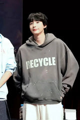 KANYE Quan Shunrong, same model GALLERY DEPT 90'S RECYCLE, splashed ink, washed and made old hoodies and hoodies
