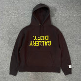GALLERY DEPT. Vintage printed hoodie unisex hooded sweatshirt washed black loose fit