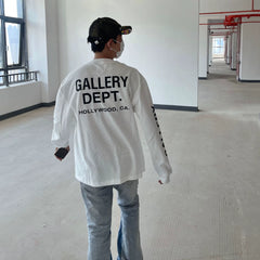 GALLERY DEPT 华夫格宽松印花长袖T恤上衣潮男女