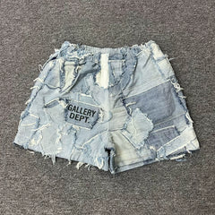 GALLERY DEPT.PATCHWORK ZUMA SHORTS Splicing Patch Heavy duty Cowboy Shorts
