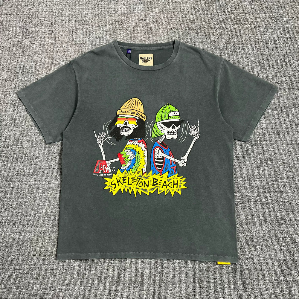 GALLERY DEPT.ATK SKELETON BEACH TEE 骷髅海滩美式高街短袖T恤