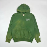 GALLERY DEPT Green Basic Letter Sun Washed Vintage American High Street Hoodie