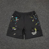 GALLERY DEPT. STUDIO GYM SHORTS hand-painted splashed ink mesh sports letter shorts