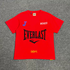 GALLERY DEPT.EVERLAST RED J TEE High Street Loose Short Sleeve T-shirt