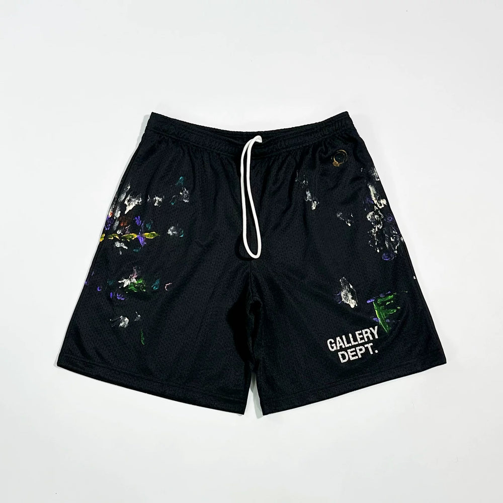 GALLERY DEPT Color Inkjet Hand drawn Splash Ink Graffiti Mesh American High Street Loose Shorts