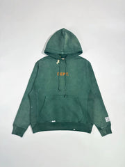 GALLERY DEPT. CENTER LOGO HOODIE, dark green, splashed ink, wash water, make old hoodies and hoodies