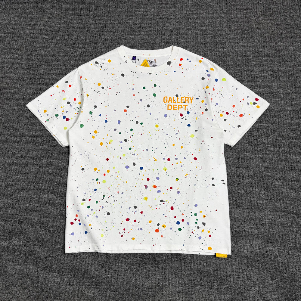 Gallery Dept. Le Pop Printed T-shirt in Cotton, hand-painted short sleeved with splashed ink