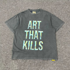 GALLERY DEPT.BROKEN ATK VINTAGE TEE Shattered Letter Printed Short Sleeve High Street T-shirt for Men