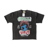 GALLERY DEPT VINTAGE Retro Piercing Round Neck Cotton Short Sleeve T-shirt
