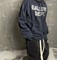 GALLERY DEPT Black Basic Letter Retro Washwater Vintage European and American Hip Hop Trendy Brand High Street Hoodie Hat