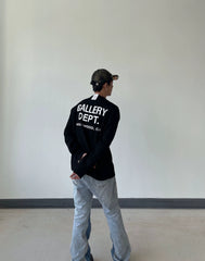 GALLERY DEPT 华夫格宽松印花长袖T恤上衣潮男女