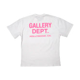 GALLERY DEPT New Pink Letter Logo Basic Slogan Print Cotton Loose Short Sleeve T-shirt TEE Trendy