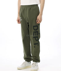 Gallery Dept. Team Dept Sweatpants Faded Olive Embroidered Letter Pants