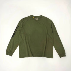 CDIAry independent GALLERY DEPT military green French basic letter American high street hoodie long sleeved TEE shirt