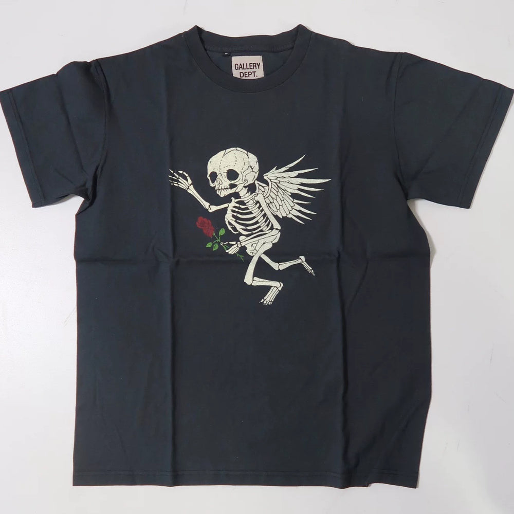 GALLERY DEPT Cherub Tee Retro Vintage Skull Rose Washed Short Sleeve T-shirt Trendy