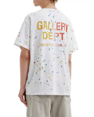 Gallery Dept. Le Pop Printed T-shirt in Cotton, hand-painted short sleeved with splashed ink