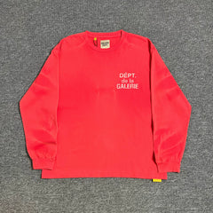 GALLERY DEPT.FRENCH L/S TEE water washed distressed loose round neck water ripple long sleeved T-shirt