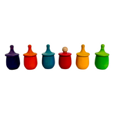 **Pre-order (Ships in 2-3 Weeks)**Set of 6 Stained Little Things Wooden Treasure Boxes – Primary Rainbow Colors