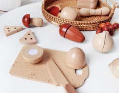 **Pre-order (Ships in 2-3 Weeks)**30 Pcs Wooden Fruits and Vegetables Cutting Playset