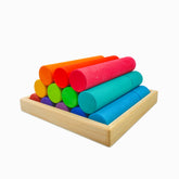 **Pre-order (Ships in 2-3 Weeks)**25 Pcs STAINED Large Building Rollers Rainbow with Storage Tray