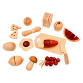**Pre-order (Ships in 2-3 Weeks)**30 Pcs Wooden Fruits and Vegetables Cutting Playset