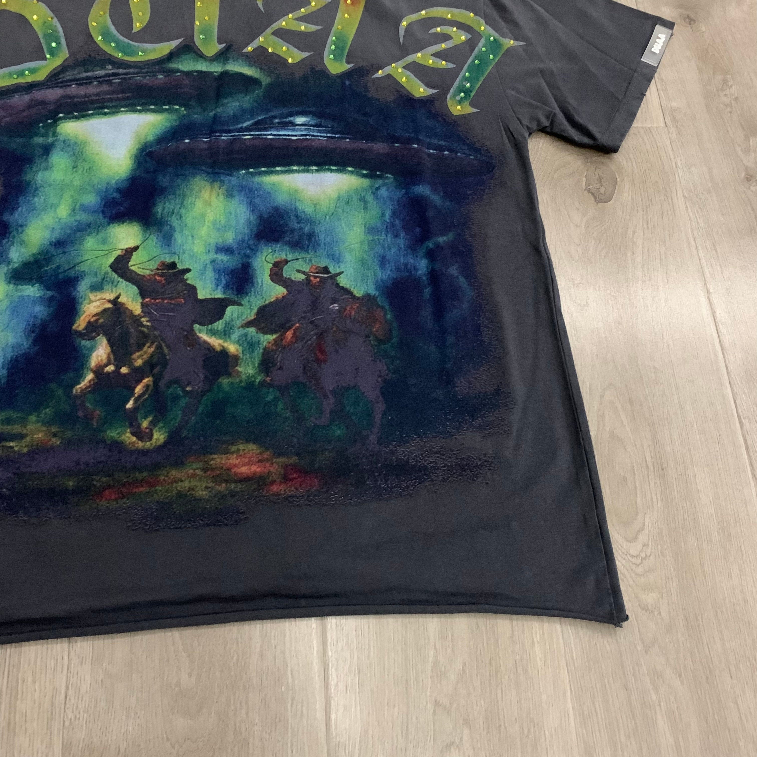 DUAA Cowboy Graphic Vintage Style Streetwear T-Shirt