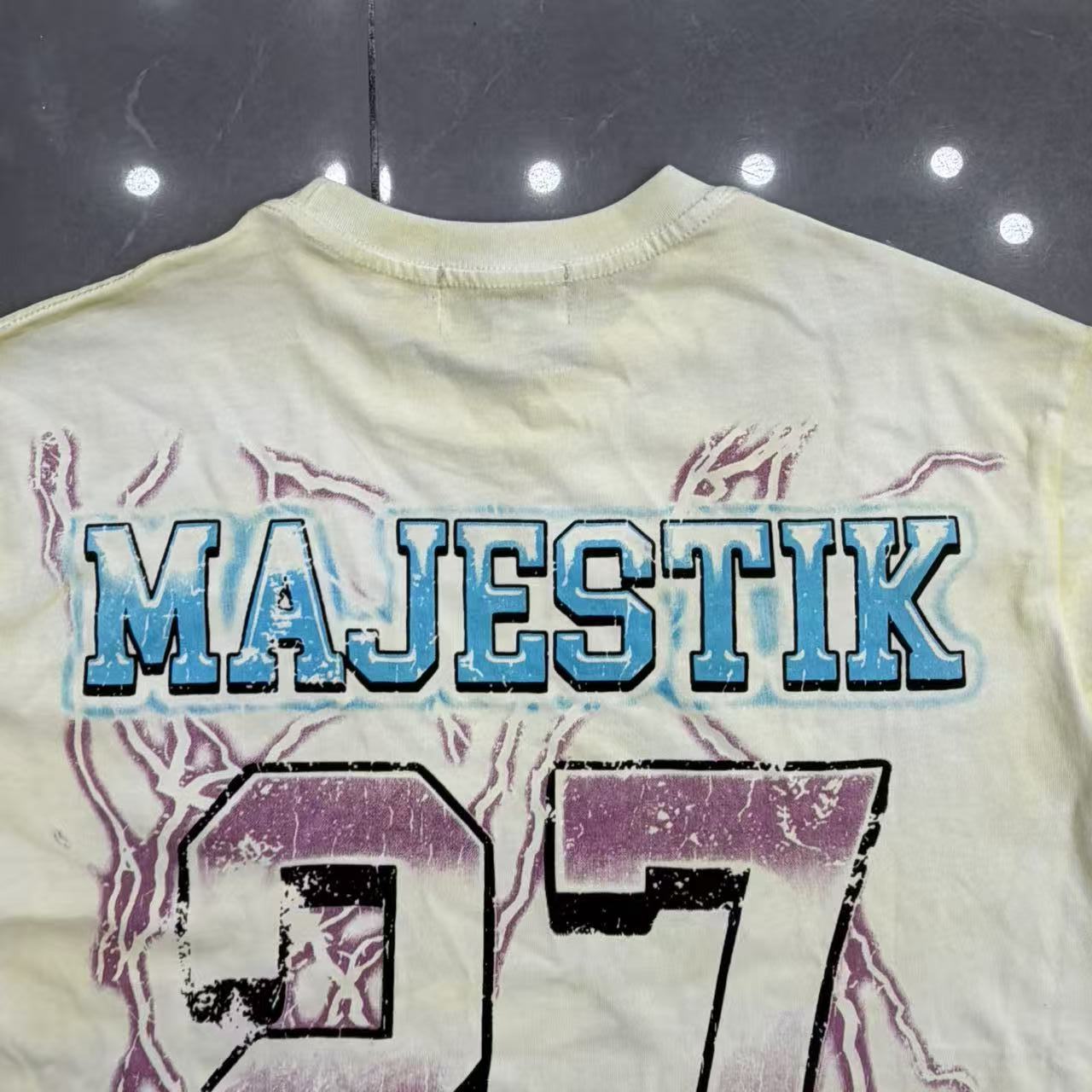 MAJESTIK Washed Eagle Rhinestone Graphic T-Shirt