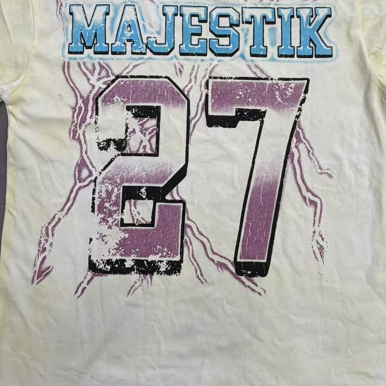 MAJESTIK Washed Eagle Rhinestone Graphic T-Shirt