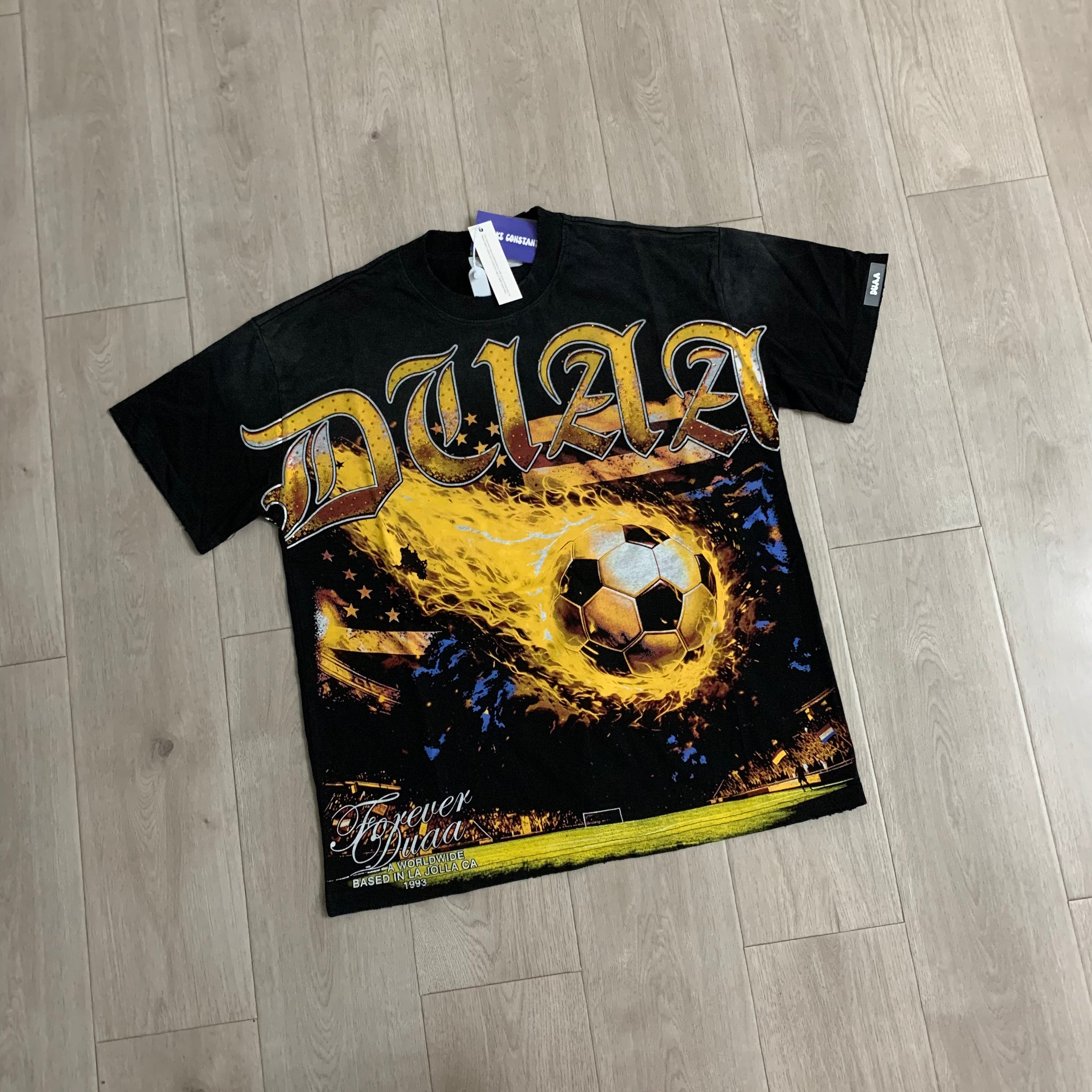 DUAA Futbol Soccer Graphic Foil Rhinestone T-Shirt