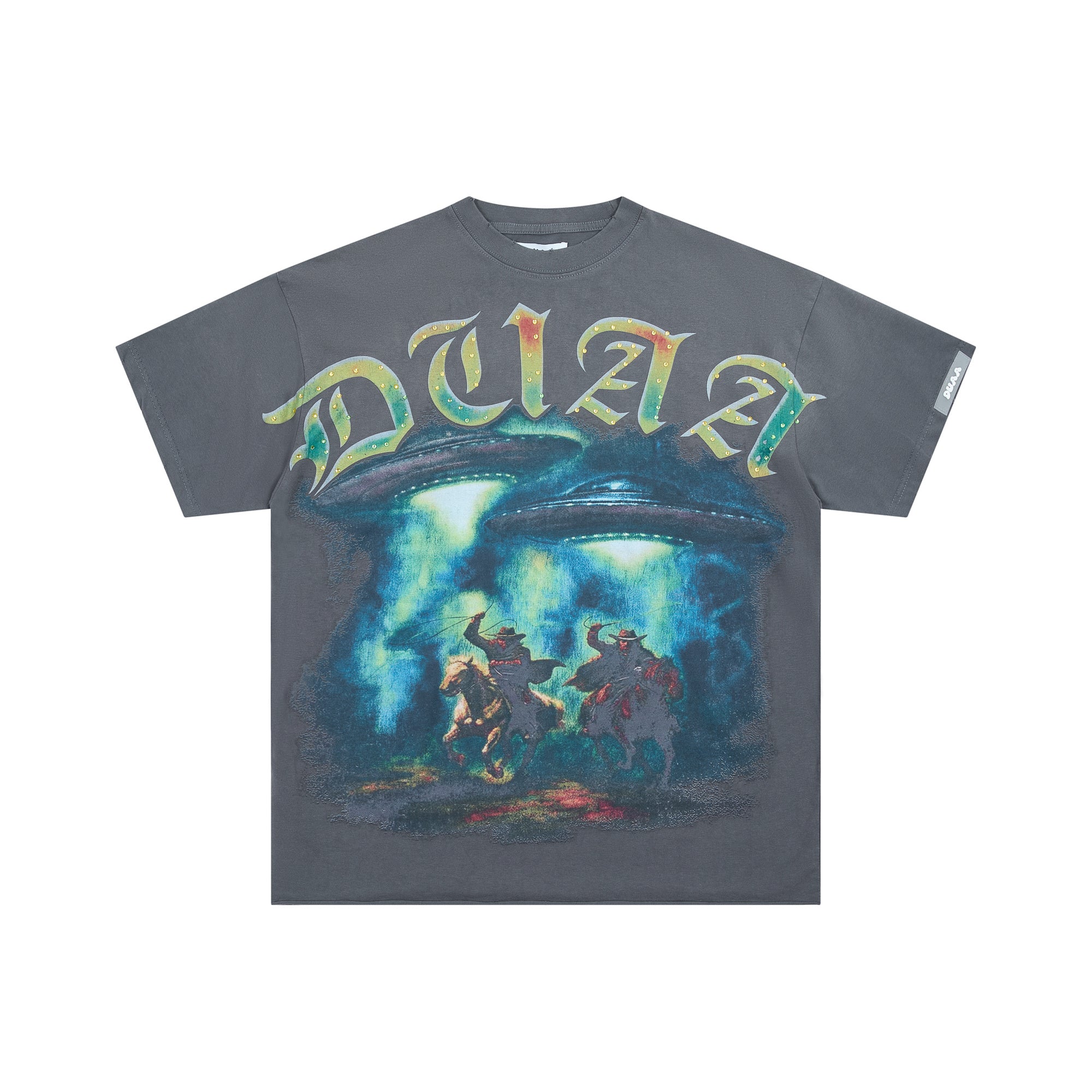 DUAA Cowboy Graphic Vintage Style Streetwear T-Shirt