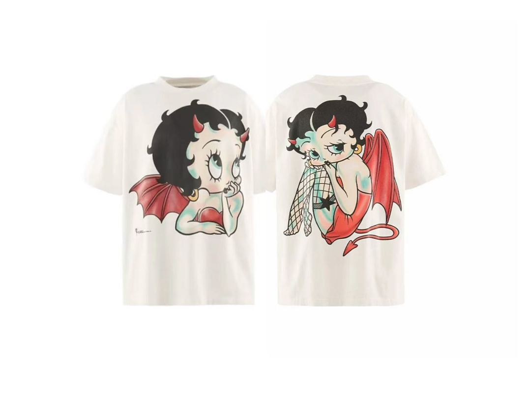 Saint Michael Devil Boop Graphic Double-Sided T-Shirt