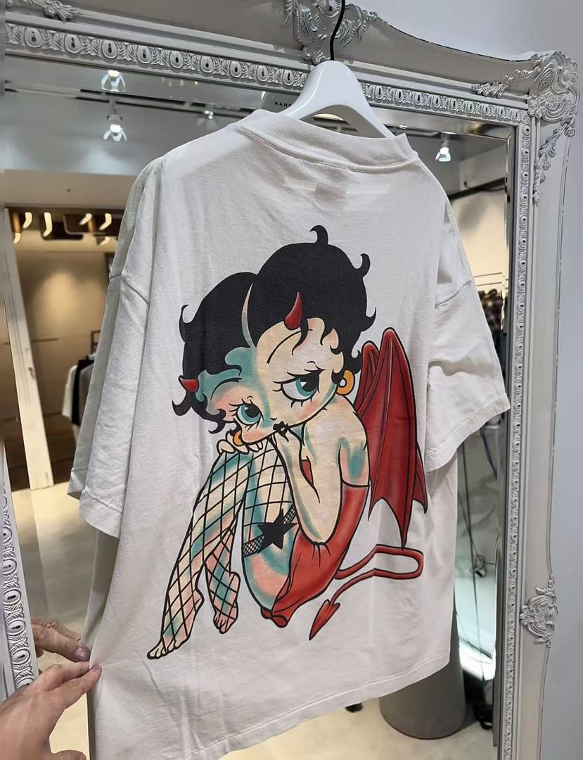 Saint Michael Devil Boop Graphic Double-Sided T-Shirt