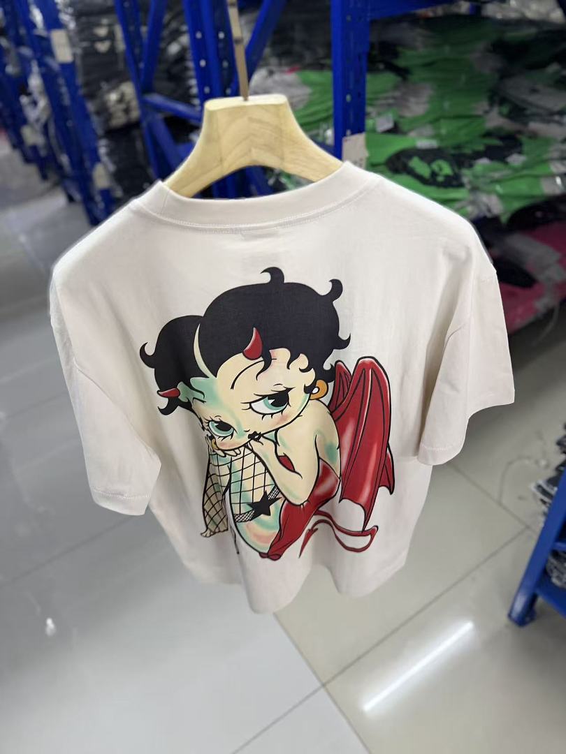 Saint Michael Devil Boop Graphic Double-Sided T-Shirt