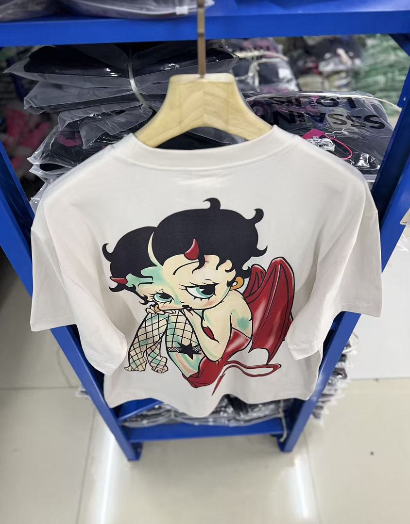 Saint Michael Devil Boop Graphic Double-Sided T-Shirt