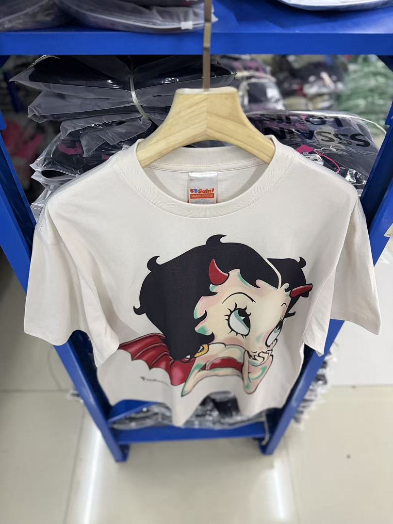 Saint Michael Devil Boop Graphic Double-Sided T-Shirt