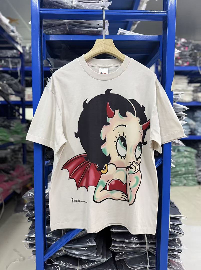 Saint Michael Devil Boop Graphic Double-Sided T-Shirt