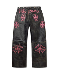 LEATHER CROXXX DENIM [BUBBLE GUM]