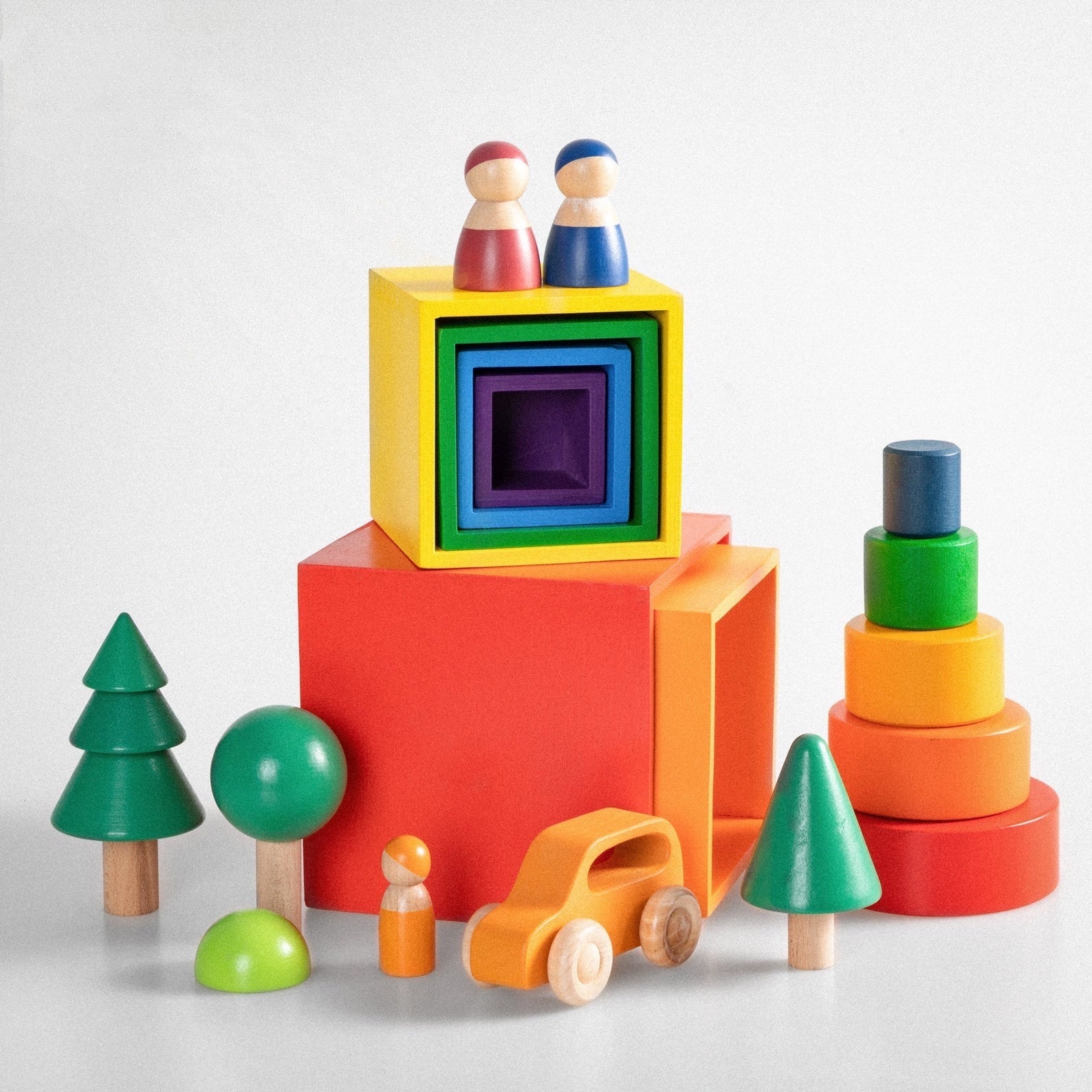 **Pre-order (Ships in 2-3 Weeks)**8 Pcs Wooden Trees Toy Set
