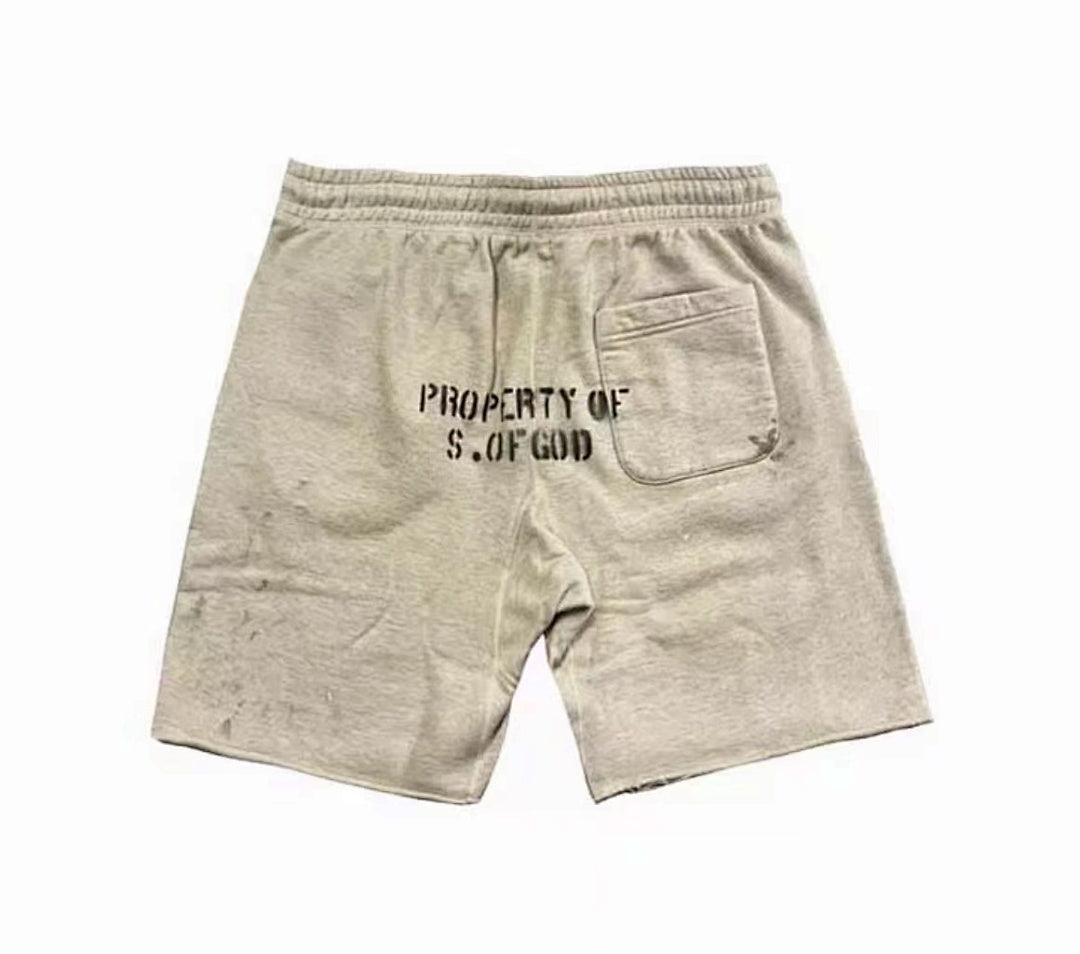 Saint Michael Praying Hands & Bold Lettering Sweat Shorts