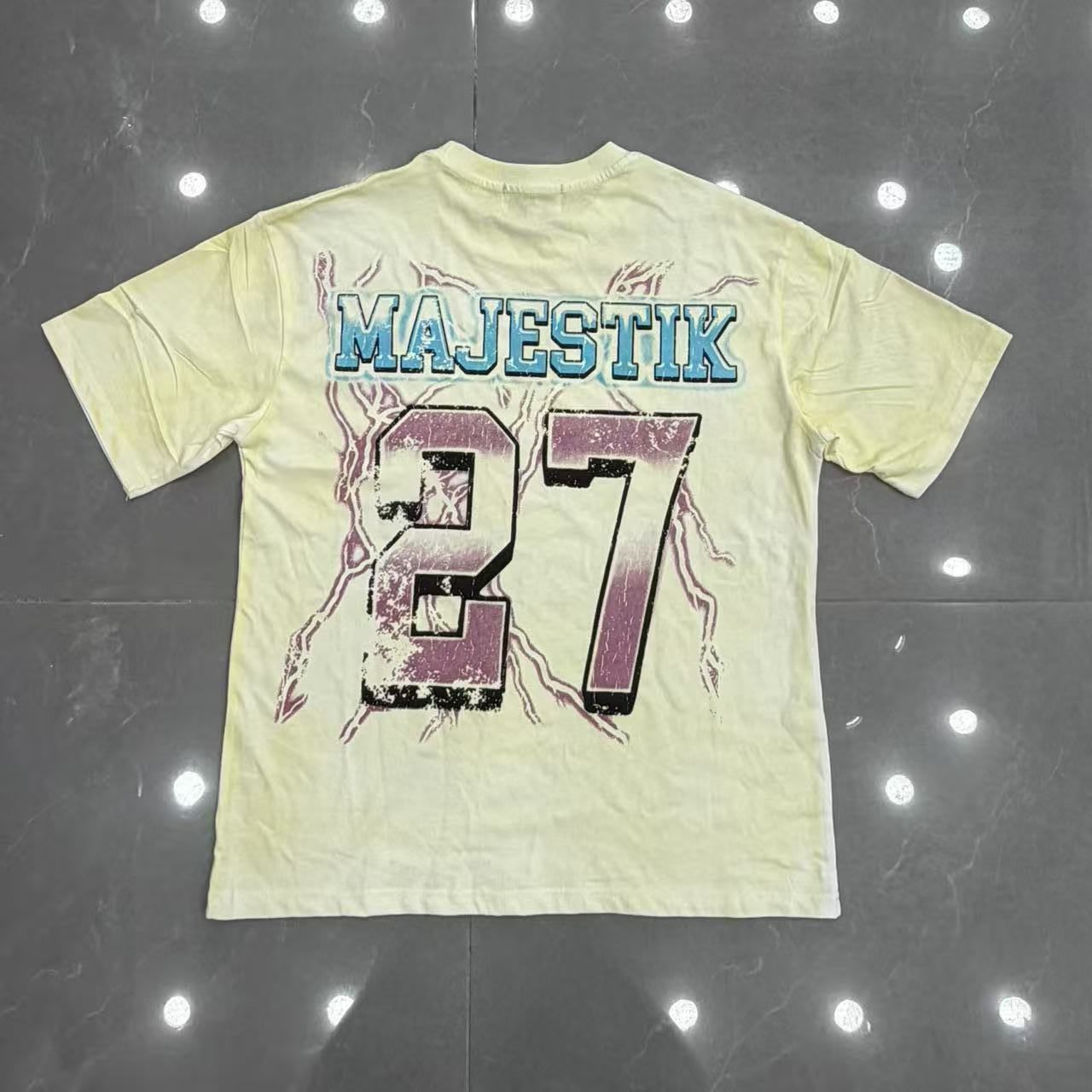 MAJESTIK Washed Eagle Rhinestone Graphic T-Shirt