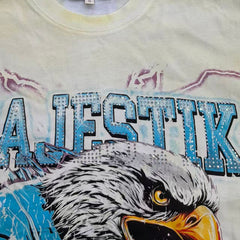 MAJESTIK Washed Eagle Rhinestone Graphic T-Shirt